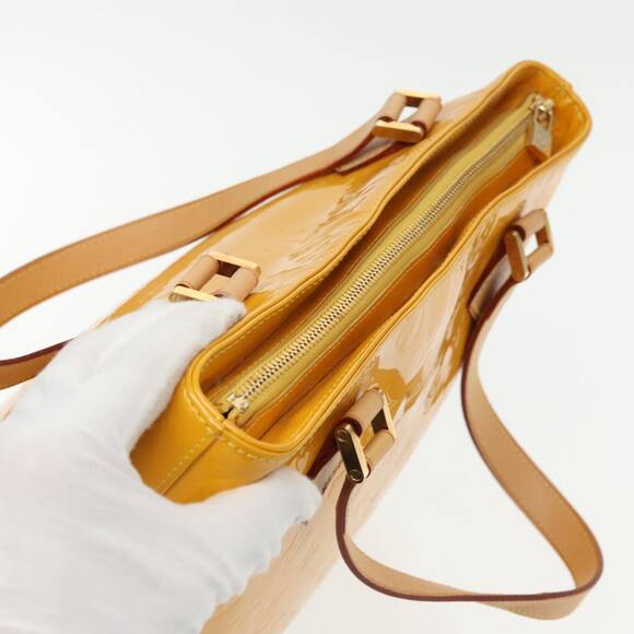 LOUIS VUITTON Monogram Vernis Houston Hand Bag Lime Yellow M91055 - Picture 6 of 13